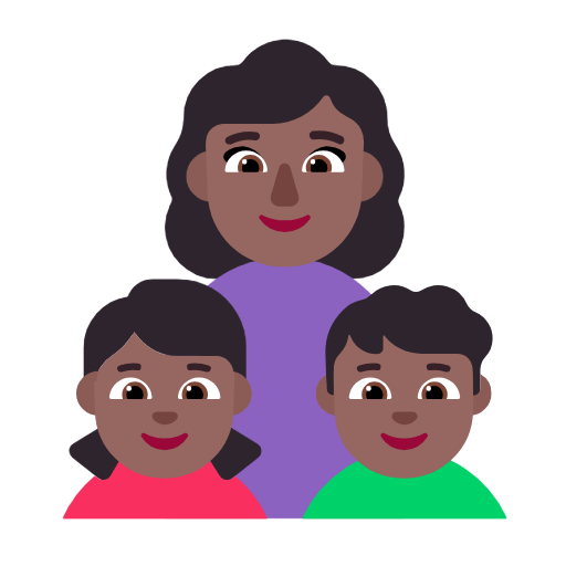 👩🏾‍👧🏾‍👦🏾 Emoji Família - Mulher, Menina, Menino: Pele Morena Escura na Microsoft Windows 11 23H2.