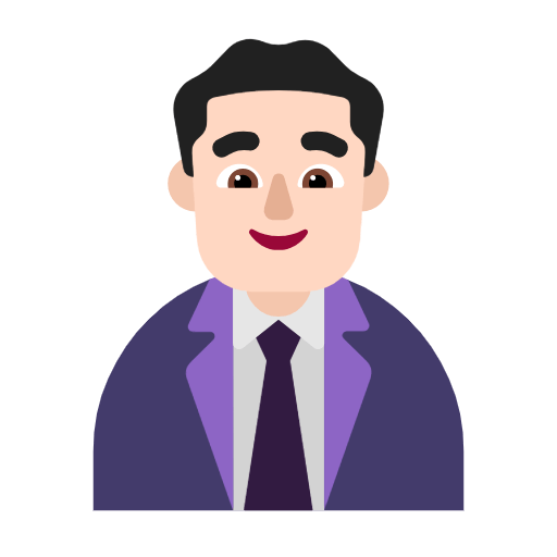 Emoji 👨🏻‍💼 Impiegato: Carnagione Chiara su Microsoft Windows 11 23H2.