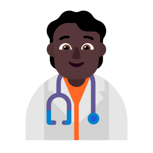 🧑🏿‍⚕️ Emoji Arzt/Ärztin: dunkle Hautfarbe Microsoft Windows 11 23H2.
