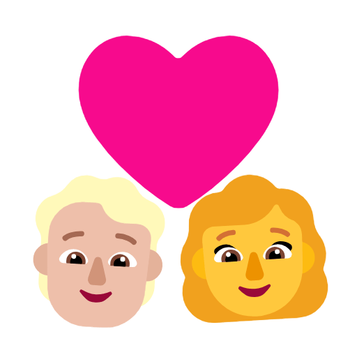 Emoji 🧑🏼‍❤️‍👩 Coppia Con Cuore: persona, Donna, Carnagione Abbastanza Chiara, Nessun tono della pelle su Microsoft Windows 11 23H2.
