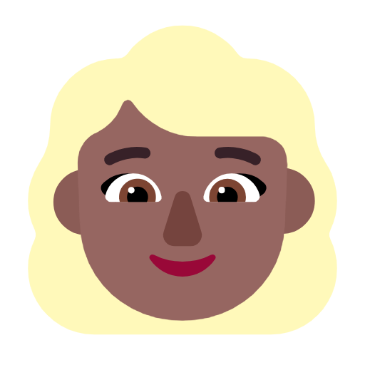 👱🏾‍♀️ Emoji Frau: mitteldunkle Hautfarbe, blond Microsoft Windows 11 23H2.