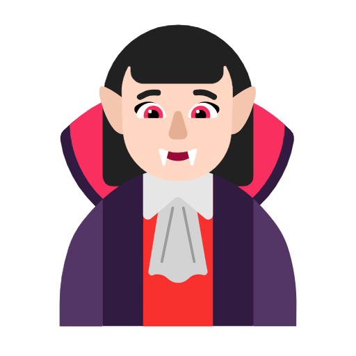 Emoji 🧛🏻‍♀️ Vampira: Carnagione Chiara su Microsoft Windows 11 23H2.
