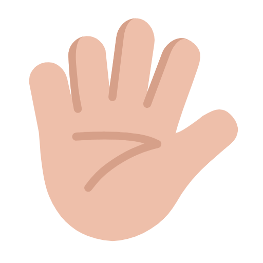 🖐🏼 Emoji Mão Aberta Com Os Dedos Separados: Pele Morena Clara na Microsoft Windows 11 23H2.
