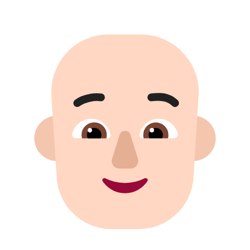 🧑🏻‍🦲 Emoji Persona: Tono De Piel Claro, Sin Pelo en Microsoft Windows 11 23H2.