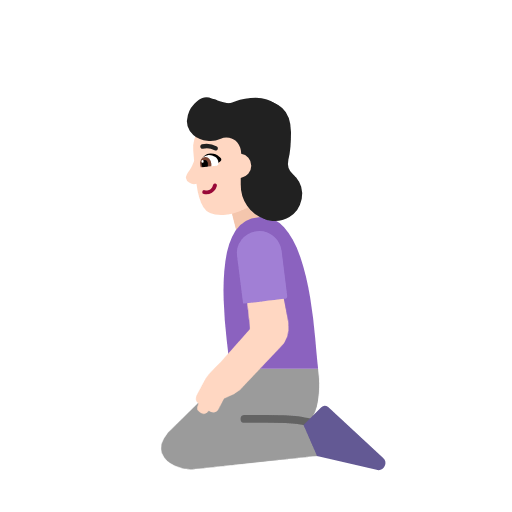 Emoji 🧎🏻‍♀️ Donna Inginocchiata: Carnagione Chiara su Microsoft Windows 11 23H2.