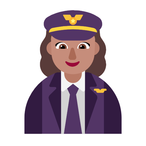 Emoji 👩🏽‍✈️ Pilota Donna: Carnagione Olivastra su Microsoft Windows 11 23H2.