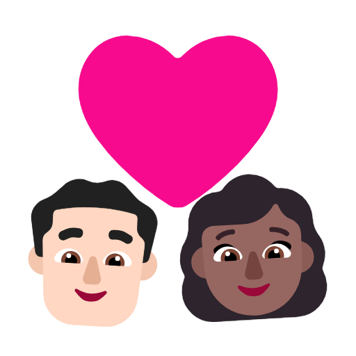 Emoji 👨🏻‍❤️‍👩🏾 Coppia Con Cuore - Uomo: Carnagione Chiara, Donna: Carnagione Abbastanza Chiara su Microsoft Windows 11 23H2.