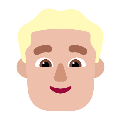 Emoji 👨🏼 Uomo: Carnagione Abbastanza Chiara su Microsoft Windows 11 23H2.