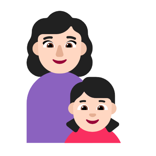 Emoji 👩🏻‍👧🏻 Famiglia - Donna, Bambina: Carnagione Chiara su Microsoft Windows 11 23H2.