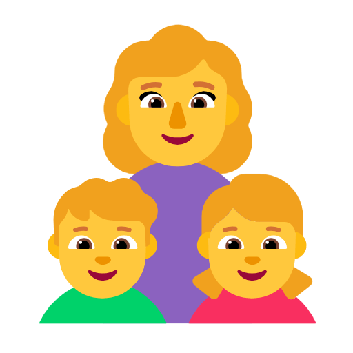 👩‍👦‍👧 Emoji Familia: mujer, niño, niña en Microsoft Windows 11 23H2.