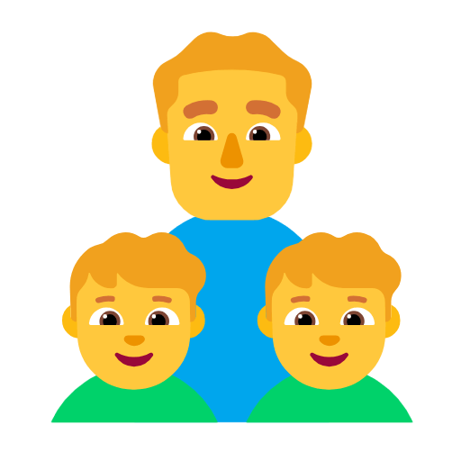 Emoji 👨‍👦‍👦 Famiglia: Uomo, Bambino E Bambino su Microsoft Windows 11 23H2.