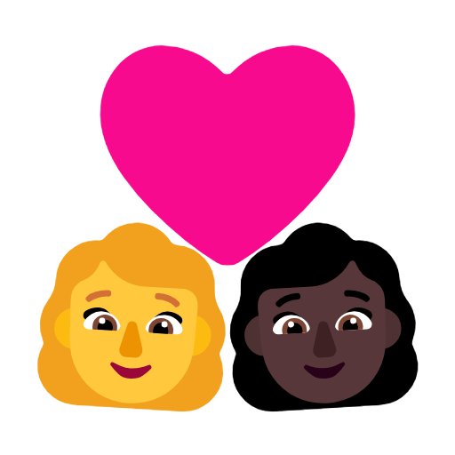 Emoji 👩‍❤️‍👩🏿 Coppia Con Cuore - Donna, Donna: Carnagione Scura su Microsoft Windows 11 23H2.