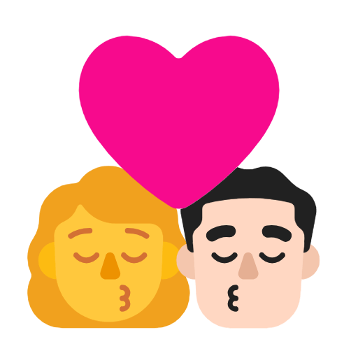 Emoji 👩‍❤️‍💋‍👨🏻 Bacio Tra Coppia - Donna, Uomo: Carnagione Chiara su Microsoft Windows 11 23H2.