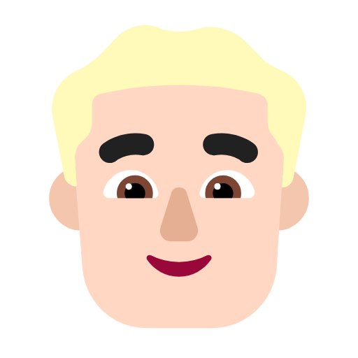 👱🏻‍♂️ Emoji Mann: helle Hautfarbe, blond Microsoft Windows 11 23H2.