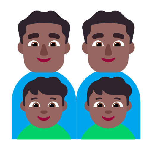 👨🏾‍👨🏾‍👦🏾‍👦🏾 Emoji Família - Homem, Homem, Menino, Menino: Pele Morena Escura na Microsoft Windows 11 23H2.