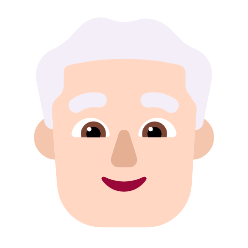 👨🏻‍🦳 Emoji Mann: helle Hautfarbe, weißes Haar Microsoft Windows 11 23H2.