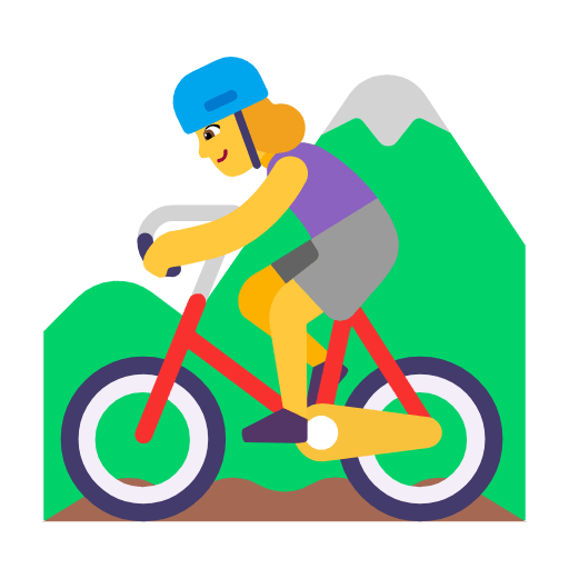🚵‍♀️ Emoji Mulher Fazendo Mountain Bike na Microsoft Windows 11 23H2.