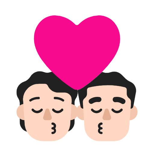 🧑🏻‍❤️‍💋‍👨🏻 Emoji sich küssendes Paar: Person, Mannn, helle Hautfarbe Microsoft Windows 11 23H2.