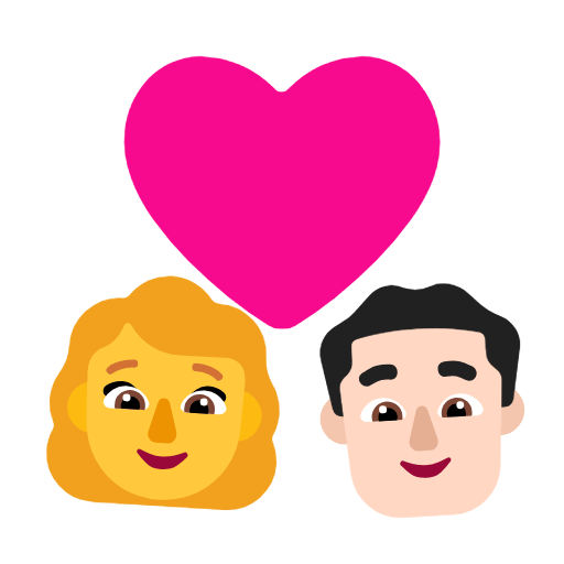 👩‍❤️‍👨🏻 Emoji Pareja Enamorada - Mujer, Hombre: Tono De Piel Claro en Microsoft Windows 11 23H2.