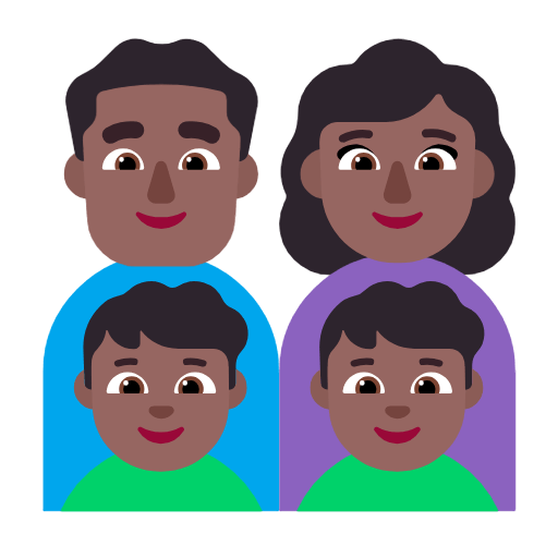 👨🏾‍👩🏾‍👦🏾‍👦🏾 Emoji Familie - Mann, Frau, Junge, Junge: mitteldunkle Hautfarbe Microsoft Windows 11 23H2.