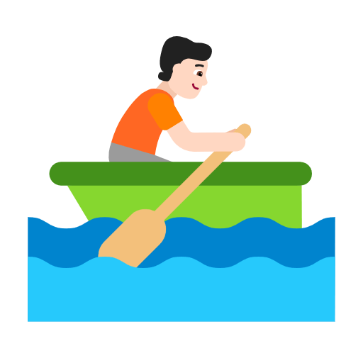 Emoji 🚣🏻 Persona In Barca A Remi: Carnagione Chiara su Microsoft Windows 11 23H2.