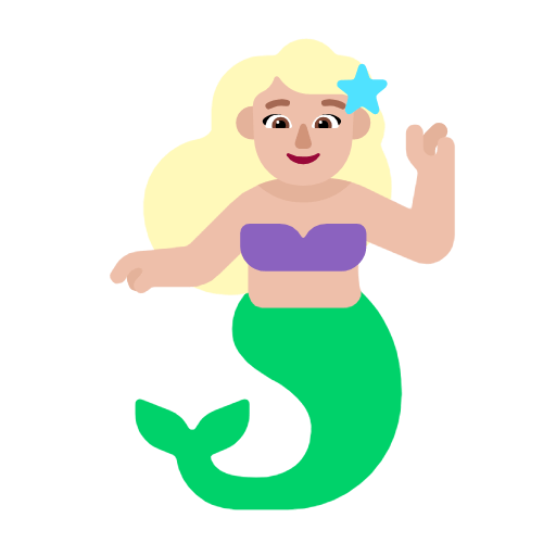 🧜🏼‍♀️ Emoji Sirena: Tono De Piel Claro Medio en Microsoft Windows 11 23H2.