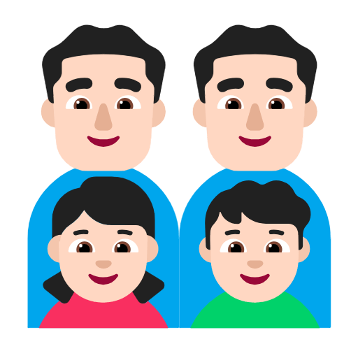 👨🏻‍👨🏻‍👧🏻‍👦🏻 Emoji Familie - Mann, Mann, Mädchen, Junge: helle Hautfarbe Microsoft Windows 11 23H2.