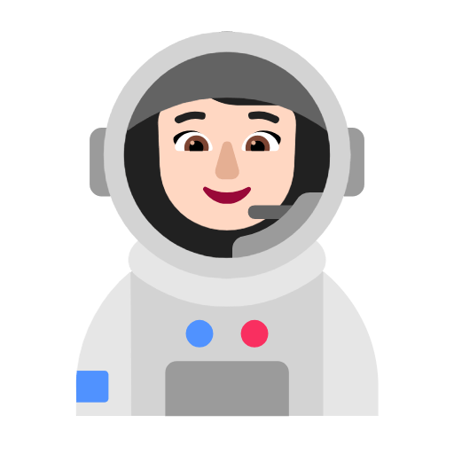 Emoji 👩🏻‍🚀 Astronauta Donna: Carnagione Chiara su Microsoft Windows 11 23H2.