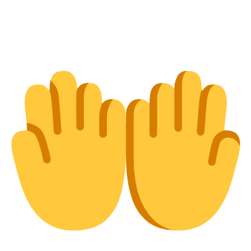 Emoji 🤲 Mani Unite In Alto su Microsoft Windows 11 23H2.
