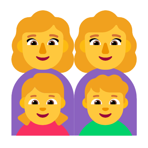 👩‍👩‍👧‍👦 Emoji Família: Mulher, Mulher, Menina E Menino na Microsoft Windows 11 23H2.