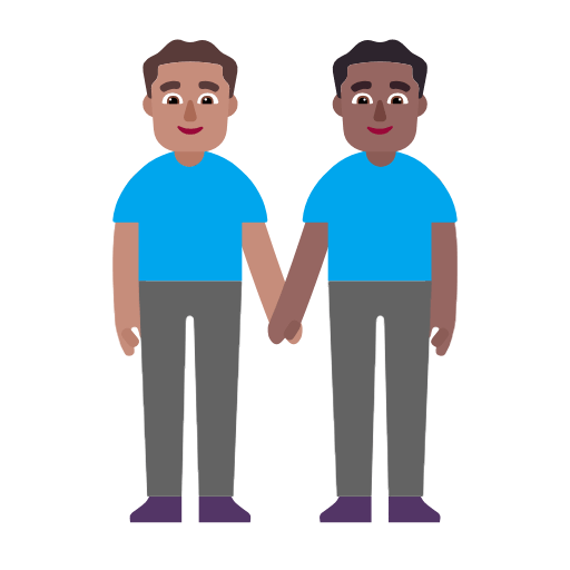 Emoji 👨🏽‍🤝‍👨🏾 Due Uomini Che Si Tengono Per Mano: Carnagione Olivastra E Carnagione Abbastanza Scura su Microsoft Windows 11 23H2.