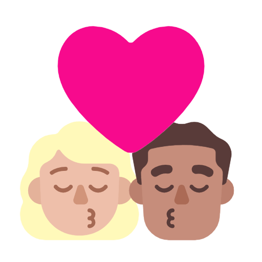 Emoji 👩🏼‍❤️‍💋‍👨🏽 Bacio Tra Coppia - Donna: Carnagione Abbastanza Chiara, Uomo: Carnagione Olivastra su Microsoft Windows 11 23H2.