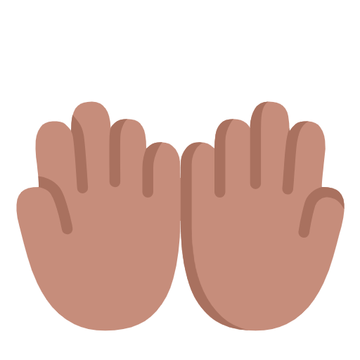 Emoji 🤲🏽 Mani Unite In Alto: Carnagione Olivastra su Microsoft Windows 11 23H2.