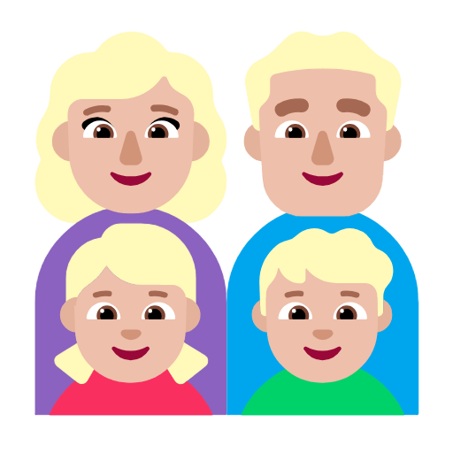 👩🏼‍👨🏼‍👧🏼‍👦🏼 Emoji Familia - Mujer, Hombre, Niña, Niño: Tono De Piel Claro Medio en Microsoft Windows 11 23H2.