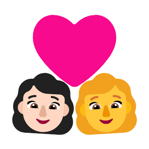 Emoji 👩🏻‍❤️‍👩 Coppia Con Cuore - Donna: Carnagione Chiara, Donna su Microsoft Windows 11 23H2.