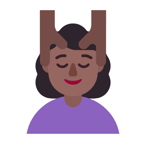 💆🏾‍♀️ Emoji Frau, die eine Kopfmassage bekommt: mitteldunkle Hautfarbe Microsoft Windows 11 23H2.