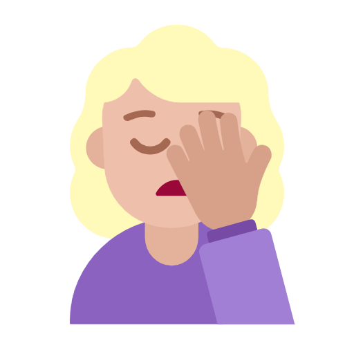 Emoji 🤦🏼‍♀️ Donna Esasperata: Carnagione Abbastanza Chiara su Microsoft Windows 11 23H2.