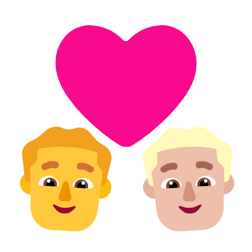 Emoji 👨‍❤️‍👨🏼 Coppia Con Cuore - Uomo, Uomo: Carnagione Abbastanza Chiara su Microsoft Windows 11 23H2.