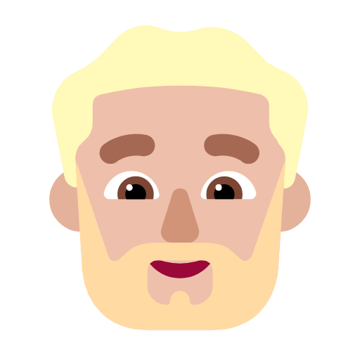 🧔🏼‍♂️ Emoji Mann: Bart mittelhelle Hautfarbe Microsoft Windows 11 23H2.
