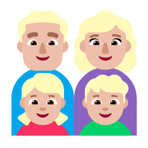 👨🏼‍👩🏼‍👧🏼‍👦🏼 Emoji Familia - Hombre, Mujer, Niña, Niño: Tono De Piel Claro Medio en Microsoft Windows 11 23H2.
