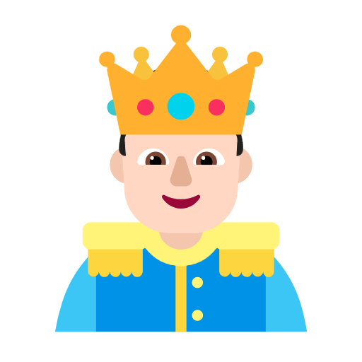 Emoji 🤴🏻 Principe: Carnagione Chiara su Microsoft Windows 11 23H2.