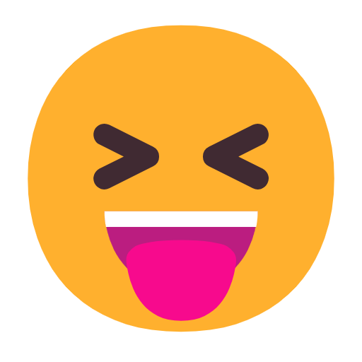 Emoji 😝 Faccina Con Un Gran Sorriso Che Mostra La Lingua su Microsoft Windows 11 23H2.