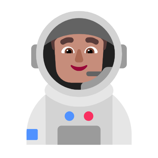 👨🏽‍🚀 Emoji Astronauta Hombre: Tono De Piel Medio en Microsoft Windows 11 23H2.