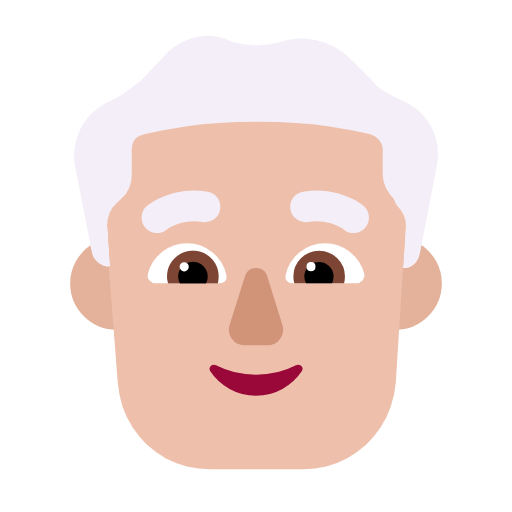 👨🏼‍🦳 Emoji Mann: mittelhelle Hautfarbe, weißes Haar Microsoft Windows 11 23H2.