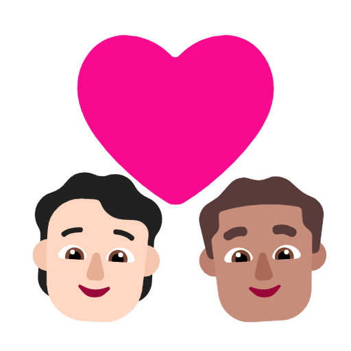 Emoji 🧑🏻‍❤️‍👨🏽 Coppia Con Cuore: persona, uomo, Carnagione Chiara, Carnagione Olivastra su Microsoft Windows 11 23H2.