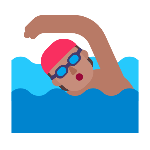 🏊🏽 Emoji Persona Nadando: Tono De Piel Medio en Microsoft Windows 11 23H2.