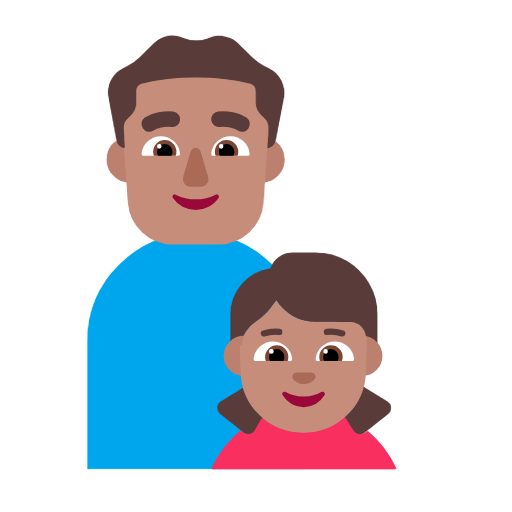 👨🏽‍👧🏽 Emoji Familia - Hombre, Niña: Tono De Piel Medio en Microsoft Windows 11 23H2.