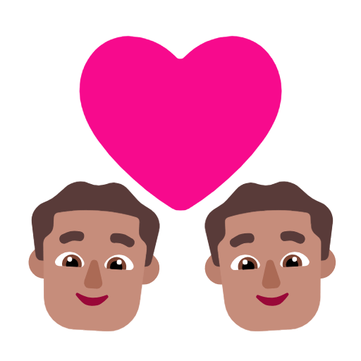 Emoji 👨🏽‍❤️‍👨🏽 Coppia Con Cuore - Uomo: Carnagione Olivastra, Uomo: Carnagione Olivastra su Microsoft Windows 11 23H2.