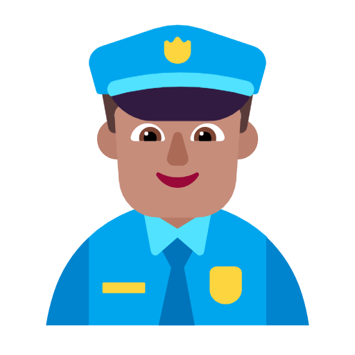 👮🏽‍♂️ Emoji Polizist: mittlere Hautfarbe Microsoft Windows 11 23H2.
