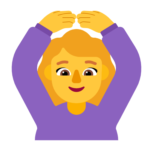 🙆‍♀️ Emoji Frau mit Händen auf dem Kopf Microsoft Windows 11 23H2.